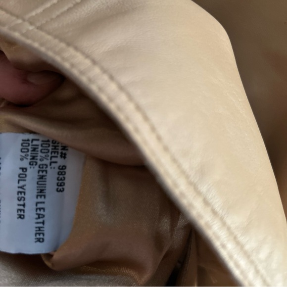 Vintage Pamela McCoy Collections tan 2 Button Genuine Leather 2X Women’s Jacket - Picture 6 of 6